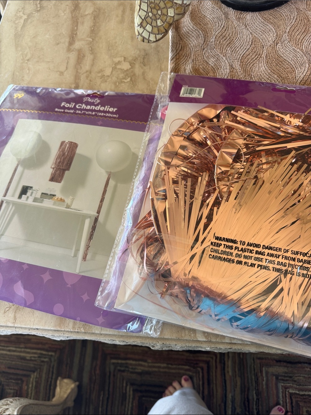 Foil Chandelier Party Backdrop - Rose Gold